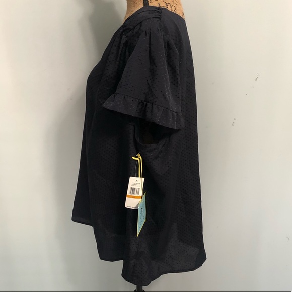 NWT! CeCe Charming Navy Lilac Caviar Top 3X - Picture 4 of 13